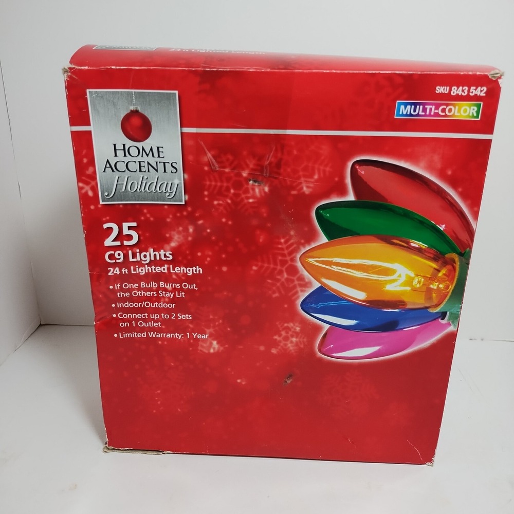 Home Accents Holiday T25 C9 Multicolor 24 Ft Lighted Length Indoor Outdoor